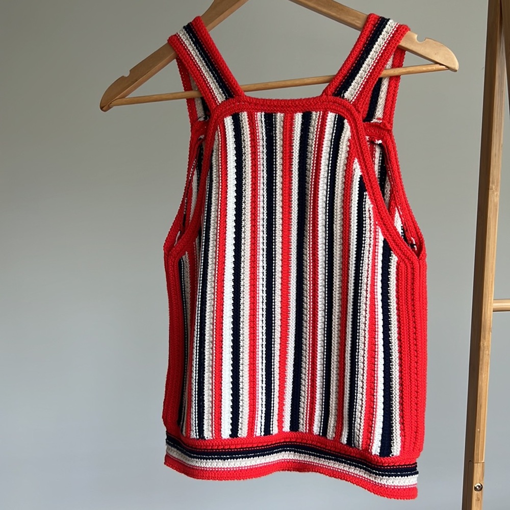 GAP Knit Crochet Striped Tank - size small - Picture 3 of 6
